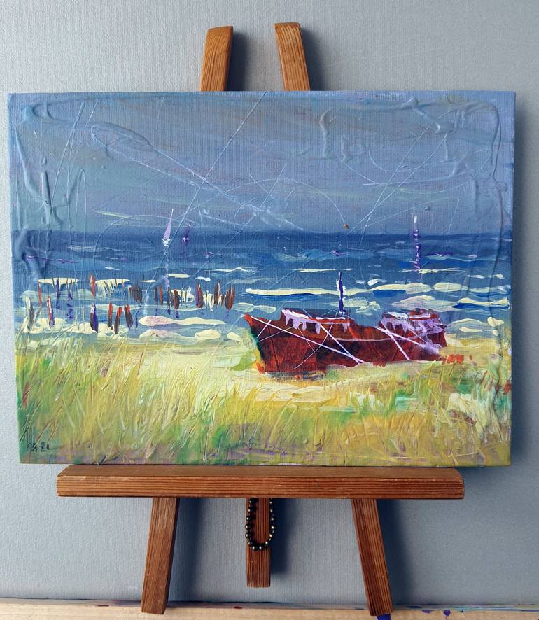 Original Impressionism Seascape Painting by Rakhmet Redzhepov