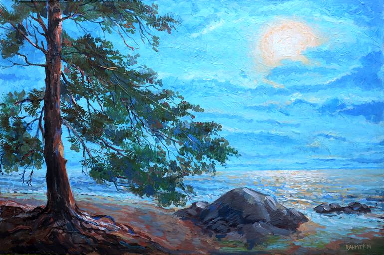 Original Landscape Painting by Rakhmet Redzhepov | Impressionism Art on Canvas | Whisper of the Amber Shore, BALTIC series