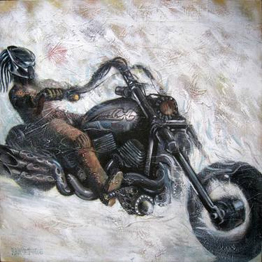 Print of Impressionism Motorcycle Paintings by Rakhmet Redzhepov