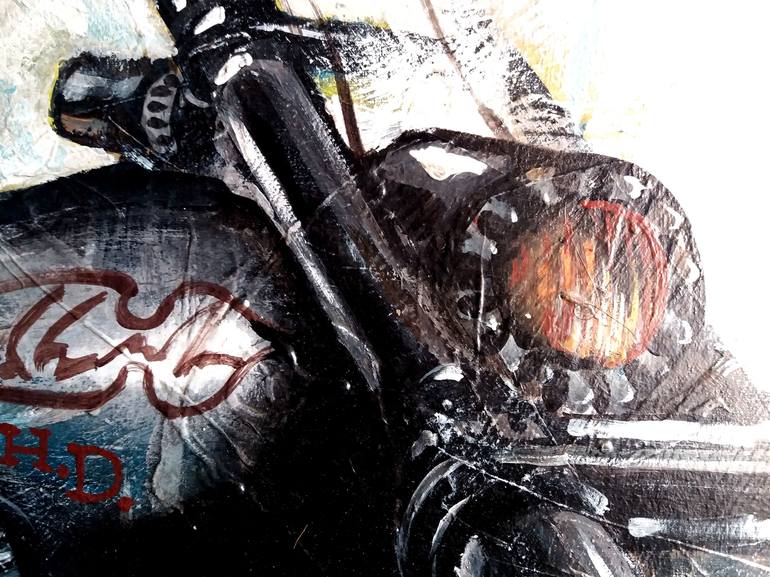 Original Motorcycle Painting by Rakhmet Redzhepov