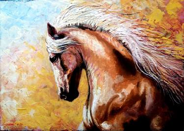 Print of Impressionism Horse Paintings by Rakhmet Redzhepov