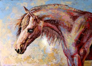 Print of Horse Paintings by Rakhmet Redzhepov