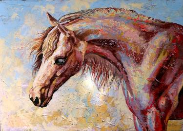 Original Expressionism Horse Paintings by Rakhmet Redzhepov