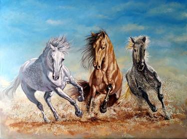 Print of Fine Art Horse Paintings by Rakhmet Redzhepov