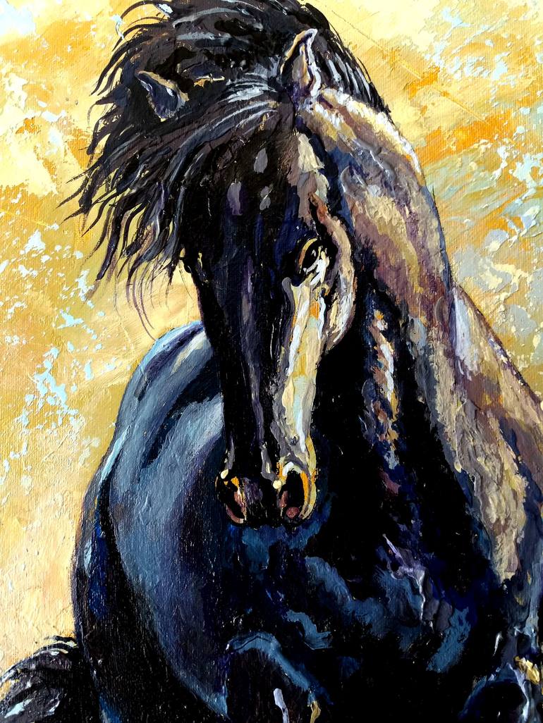 Original Fine Art Horse Painting by Rakhmet Redzhepov