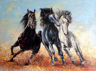 Original Conceptual Horse Paintings by Rakhmet Redzhepov