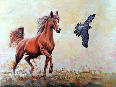 Original Impressionism Horse Paintings by Rakhmet Redzhepov