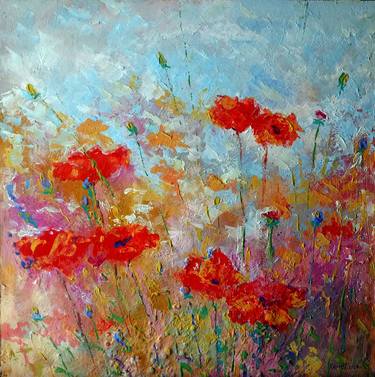 Original Fine Art Floral Paintings by Rakhmet Redzhepov