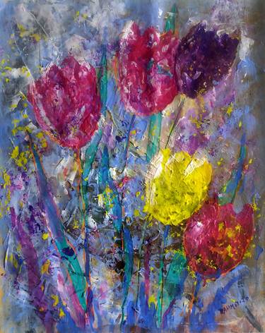 Print of Impressionism Floral Paintings by Rakhmet Redzhepov
