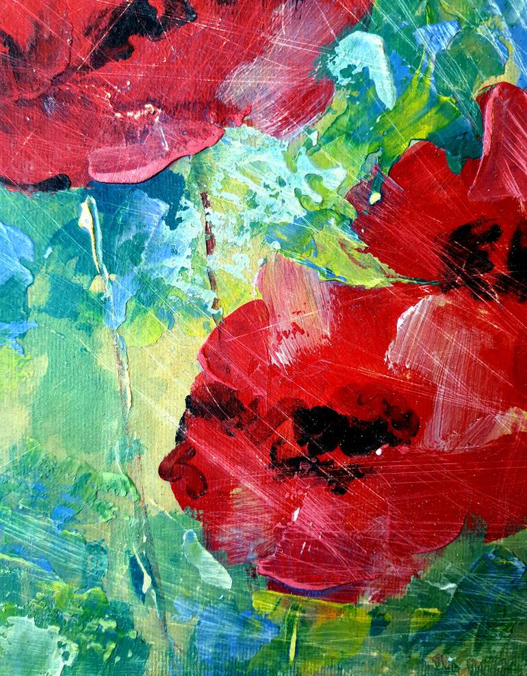 Original Abstract Expressionism Floral Painting by Rakhmet Redzhepov