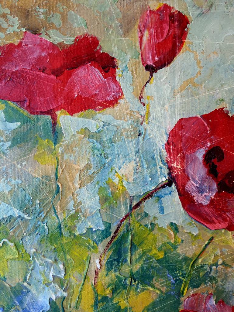 Original Abstract Expressionism Floral Painting by Rakhmet Redzhepov
