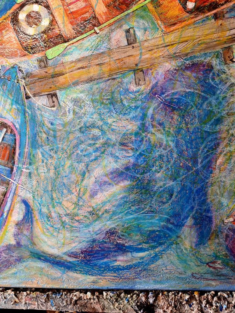 Original Boat Painting by Rakhmet Redzhepov