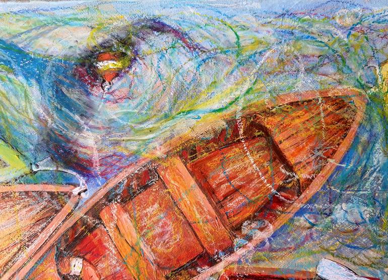 Original Impressionism Boat Painting by Rakhmet Redzhepov