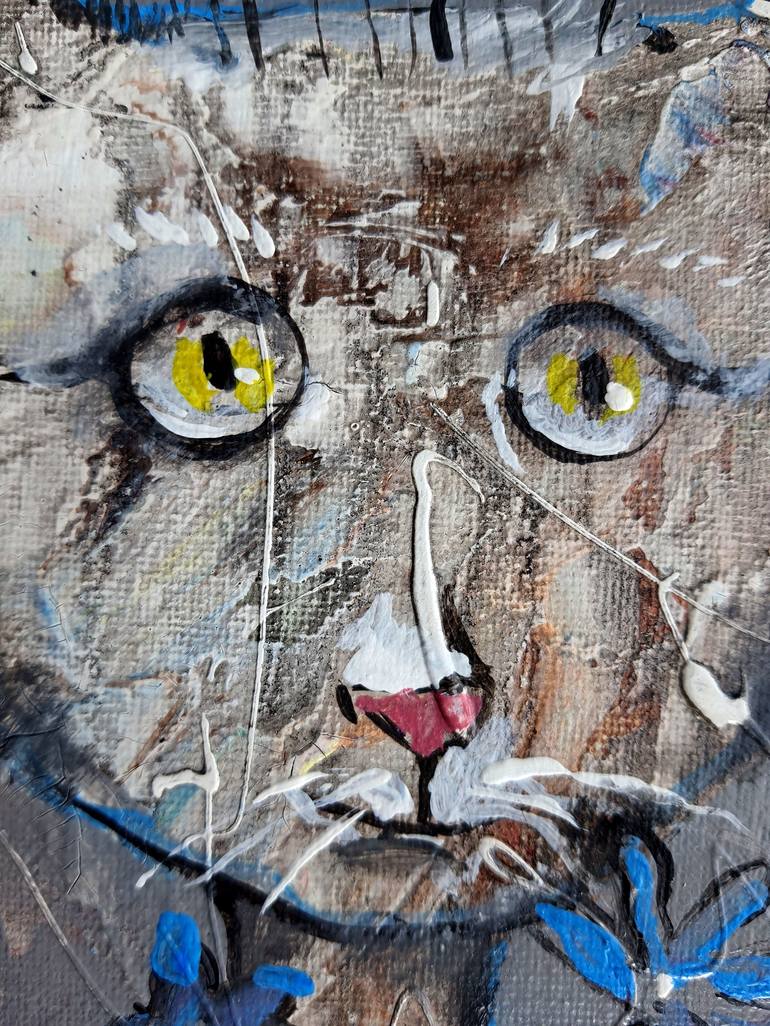 Original Cats Painting by Rakhmet Redzhepov