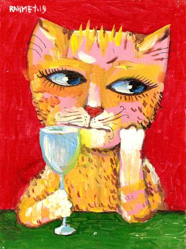 Print of Cats Paintings by Rakhmet Redzhepov