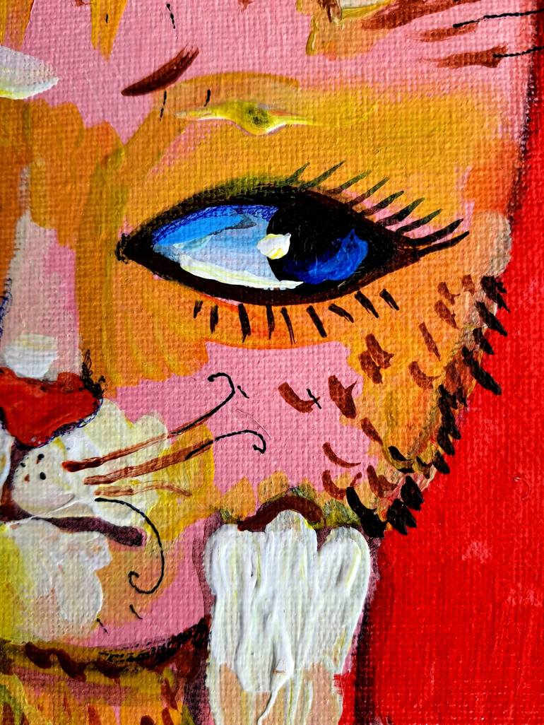 Original Cats Painting by Rakhmet Redzhepov