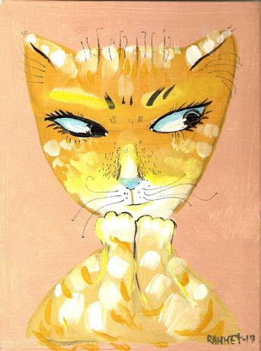 Original Dada Cats Paintings by Rakhmet Redzhepov