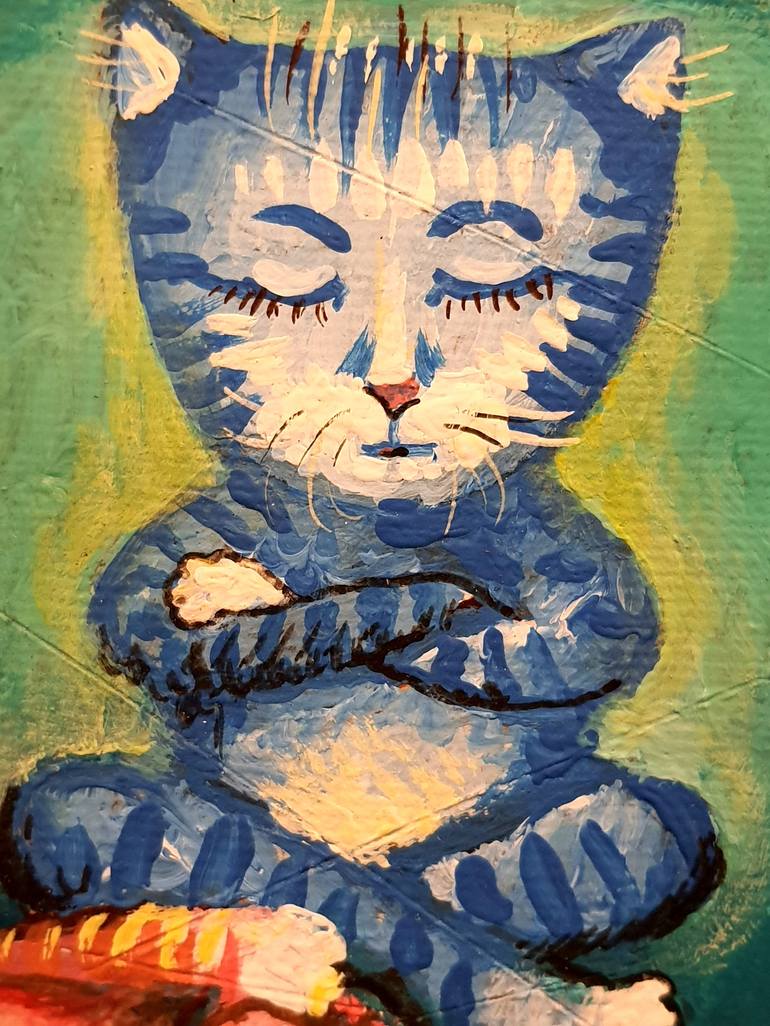 Original Dada Cats Painting by Rakhmet Redzhepov