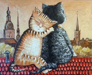 Print of Dada Cats Paintings by Rakhmet Redzhepov