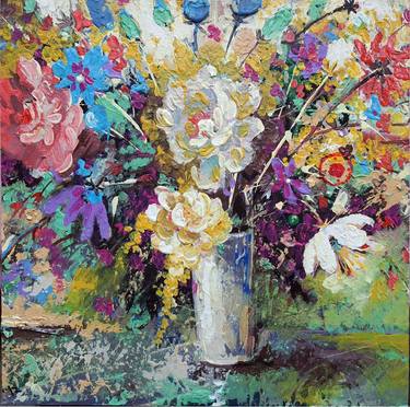 Print of Expressionism Floral Paintings by Rakhmet Redzhepov