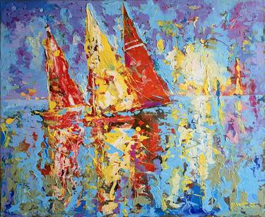 Print of Abstract Expressionism Seascape Paintings by Rakhmet Redzhepov