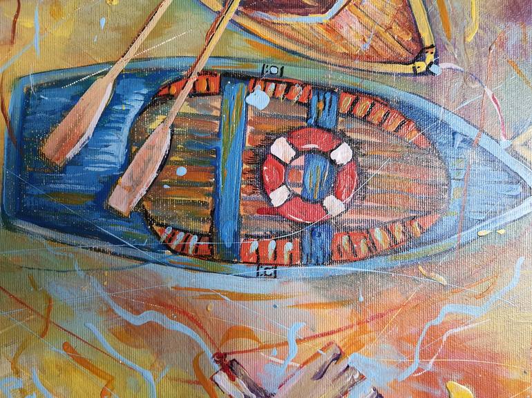 Original Boat Painting by Rakhmet Redzhepov