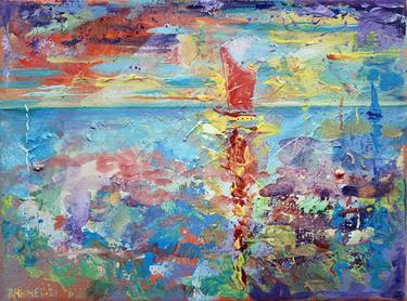Original Abstract Seascape Paintings by Rakhmet Redzhepov