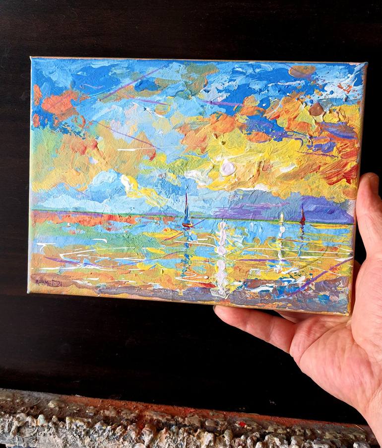 Original Abstract Seascape Painting by Rakhmet Redzhepov