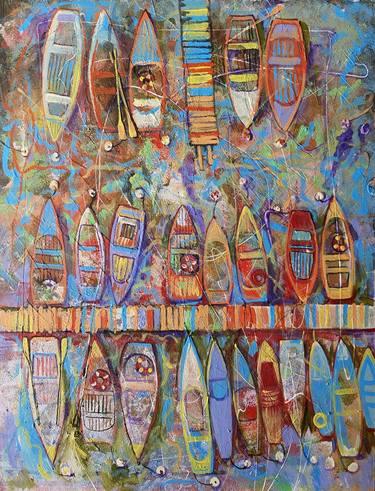 Print of Boat Paintings by Rakhmet Redzhepov