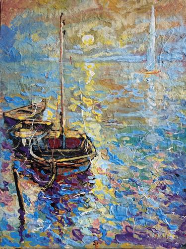 Original Abstract Expressionism Seascape Paintings by Rakhmet Redzhepov