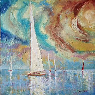 Original Abstract Expressionism Seascape Paintings by Rakhmet Redzhepov