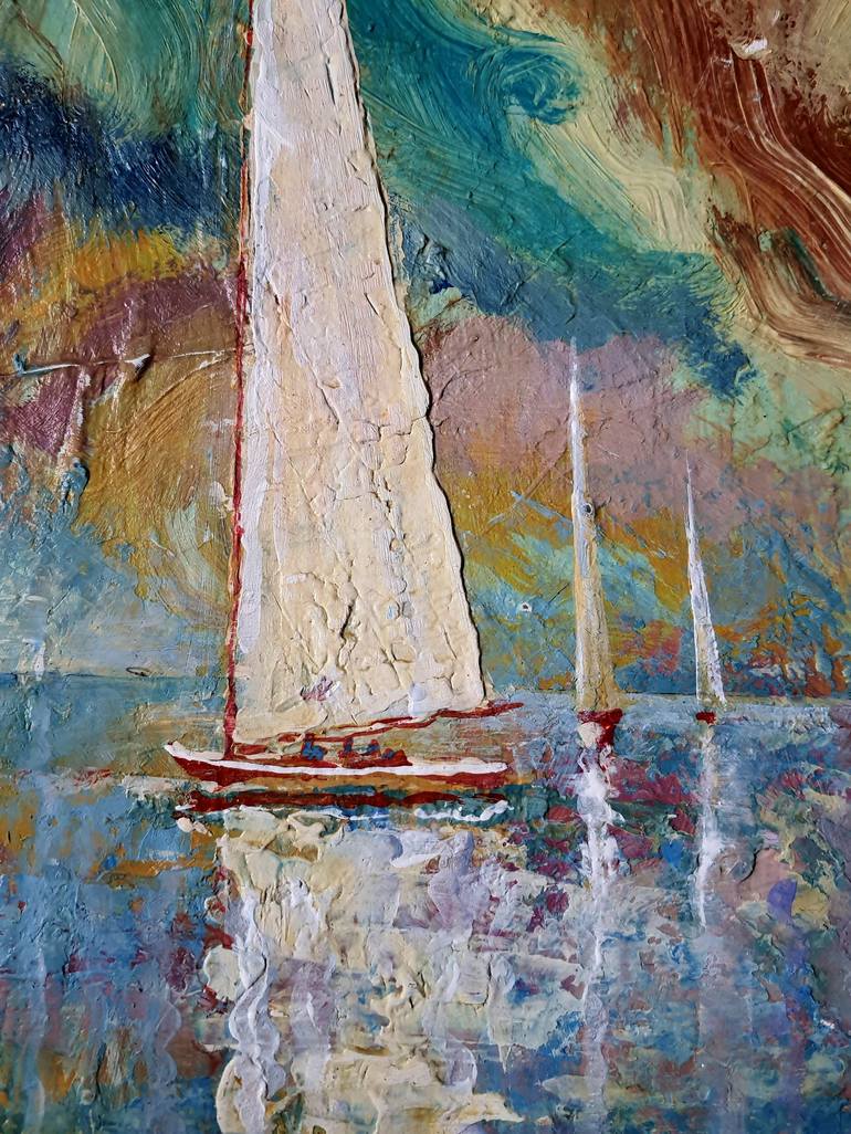 Original Abstract Expressionism Seascape Painting by Rakhmet Redzhepov