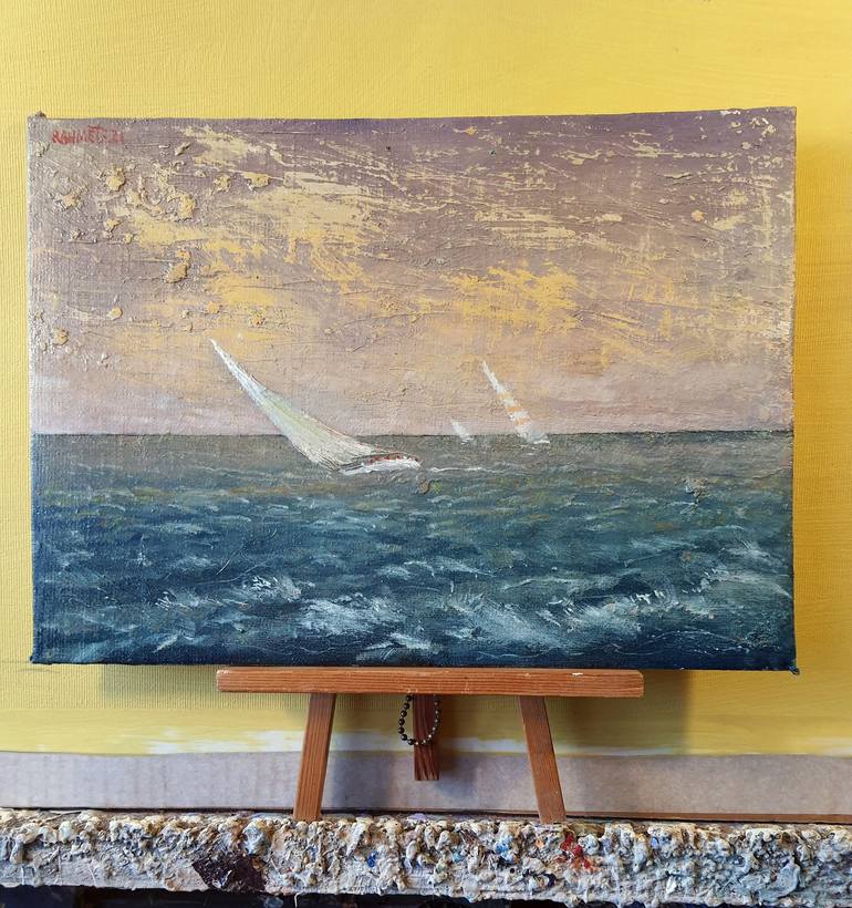 Original Impressionism Seascape Painting by Rakhmet Redzhepov