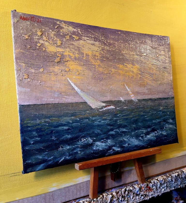 Original Impressionism Seascape Painting by Rakhmet Redzhepov