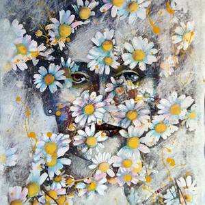 Collection Woman's face in flowers