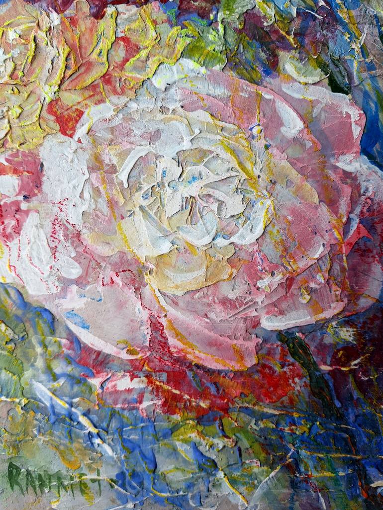 Original Impressionism Floral Painting by Rakhmet Redzhepov