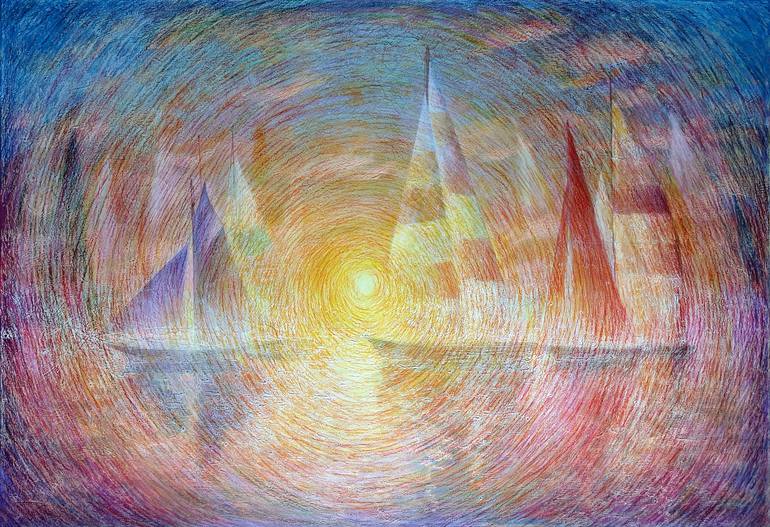 Original Abstract Seascape Painting by Rakhmet Redzhepov