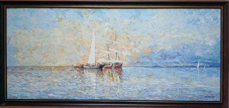 Original Abstract Seascape Painting by Rakhmet Redzhepov