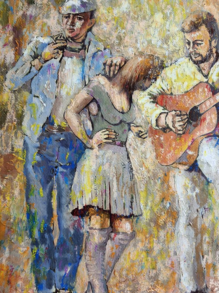 Original Impressionism People Painting by Rakhmet Redzhepov