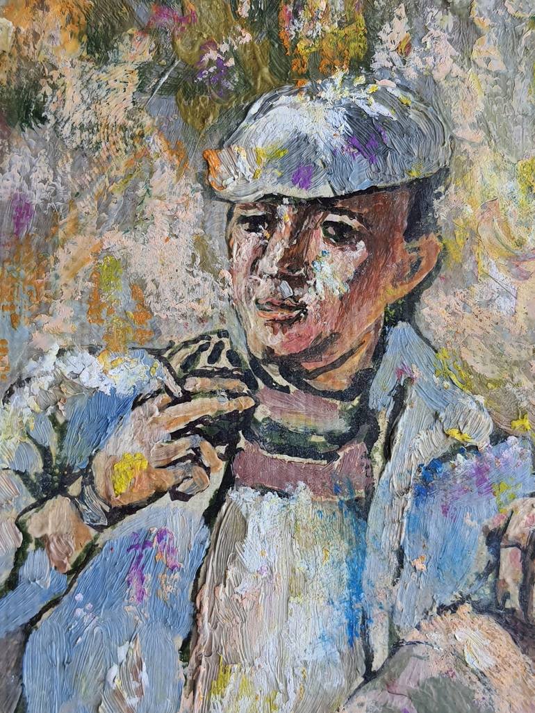 Original Impressionism People Painting by Rakhmet Redzhepov