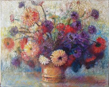 Print of Impressionism Floral Paintings by Rakhmet Redzhepov