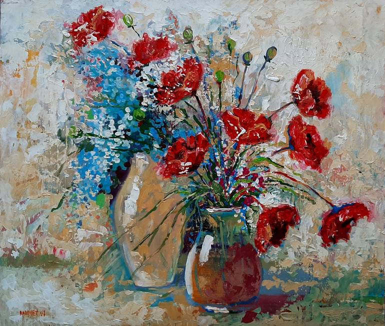 Original Floral Painting by Rakhmet Redzhepov
