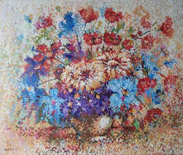 Print of Impressionism Floral Paintings by Rakhmet Redzhepov