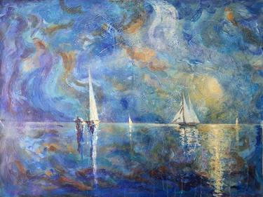 Print of Impressionism Seascape Paintings by Rakhmet Redzhepov