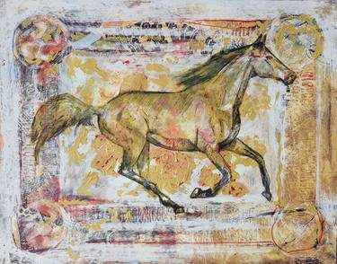 Original Abstract Expressionism Horse Drawings by Rakhmet Redzhepov