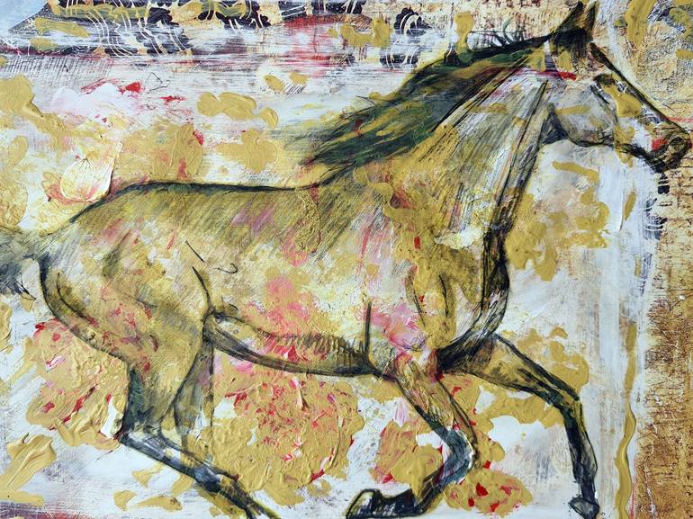 Original Abstract Expressionism Horse Drawing by Rakhmet Redzhepov