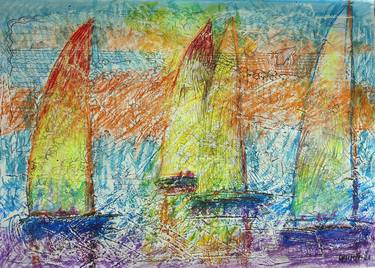 Original Abstract Seascape Drawings by Rakhmet Redzhepov