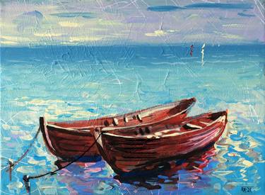 Original Impressionism Seascape Paintings by Rakhmet Redzhepov