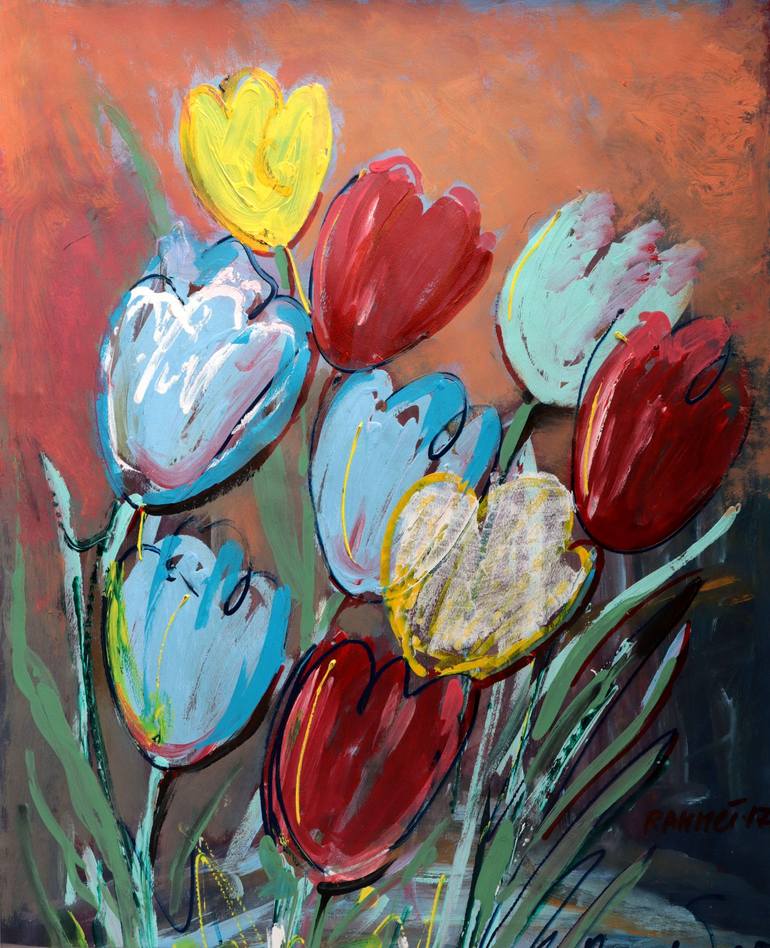 Blue Tulips. Painting by Rakhmet Redzhepov | Saatchi Art