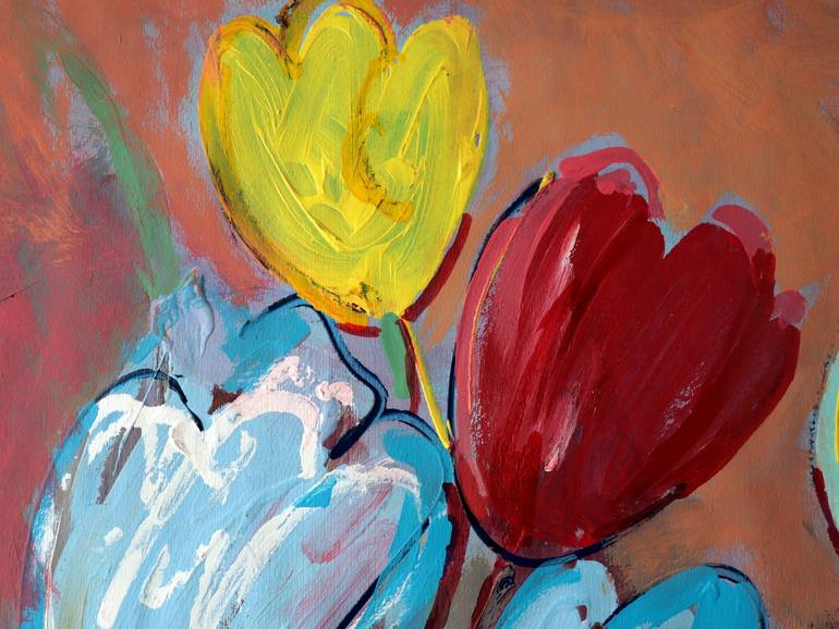 Original Expressionism Floral Painting by Rakhmet Redzhepov